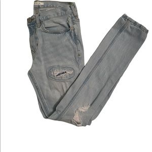 Light Blue Pacsun stacked skinny jeans